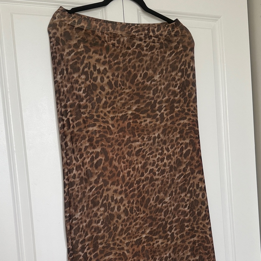 Leopard Print Brown Skirt